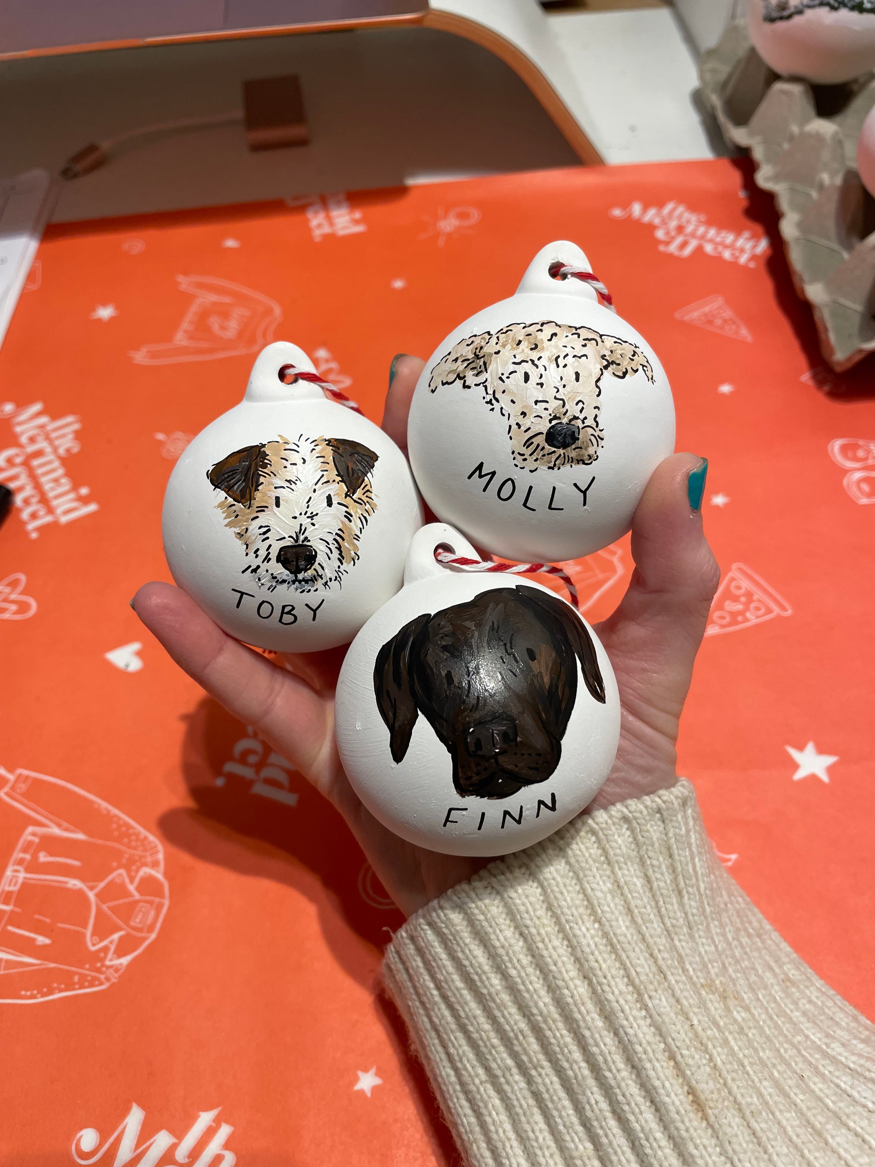 Personalised Pet portrait bauble Christmas decoration