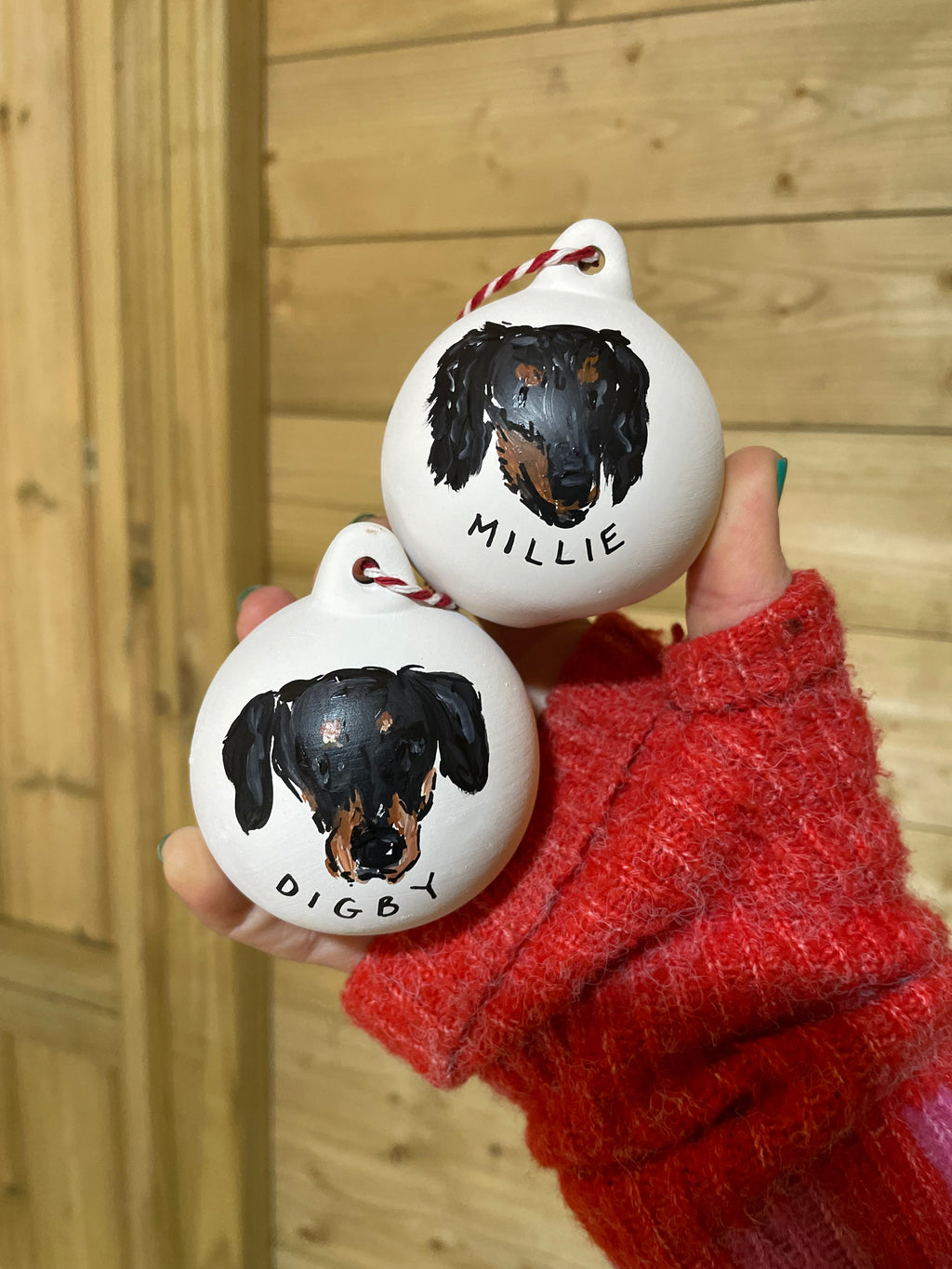 Personalised Pet portrait bauble Christmas decoration