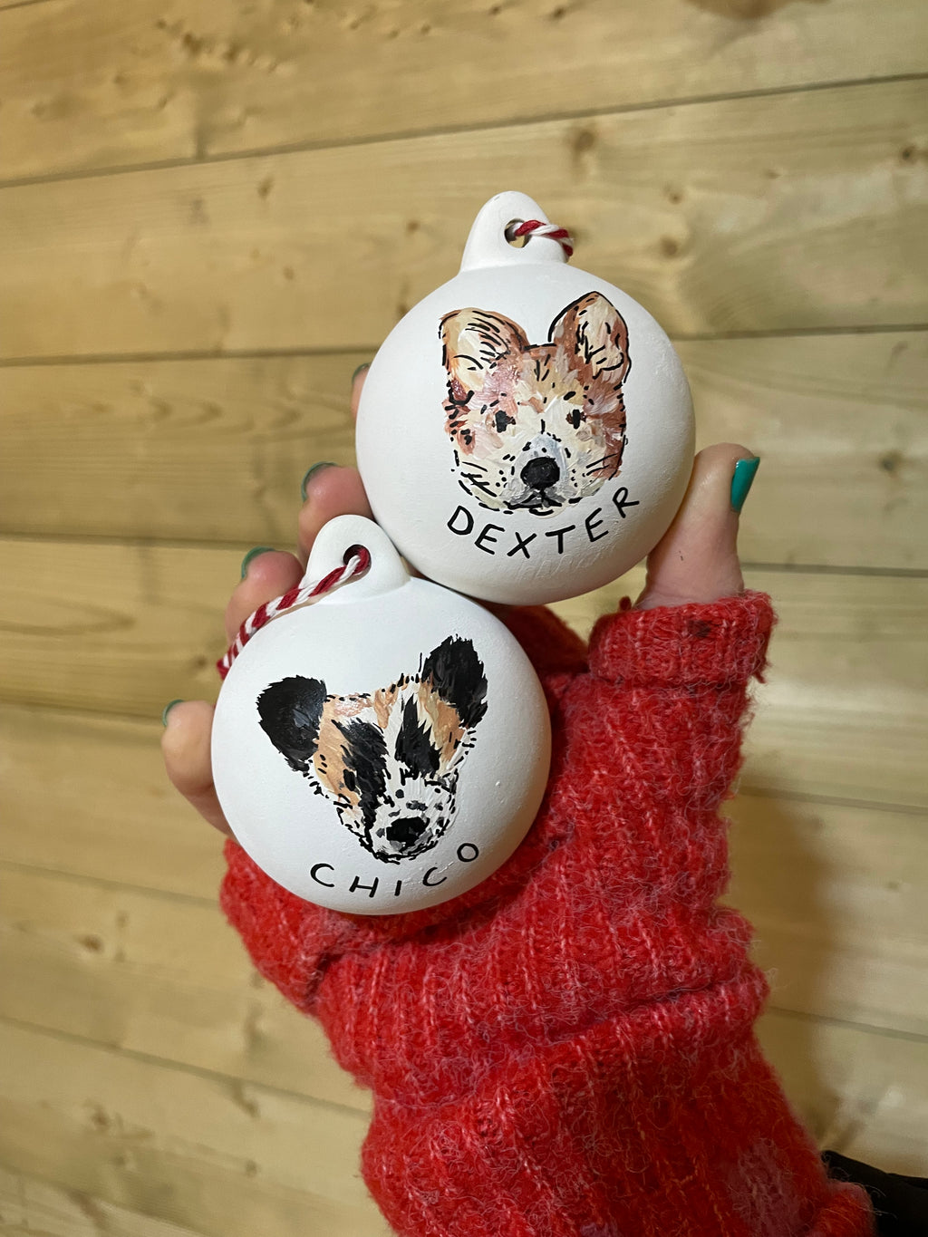 Personalised Pet portrait bauble Christmas decoration