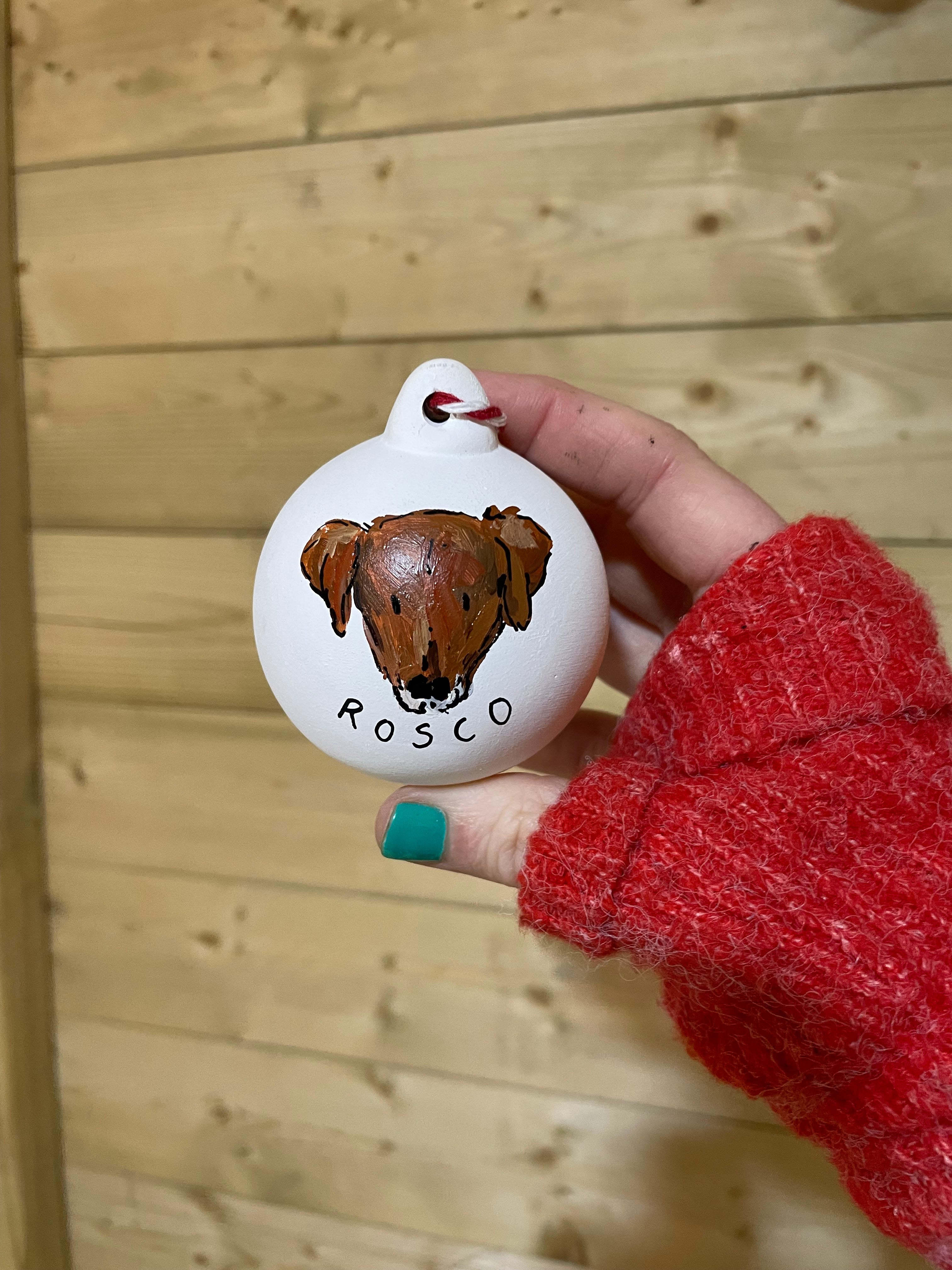 Personalised Pet portrait bauble Christmas decoration