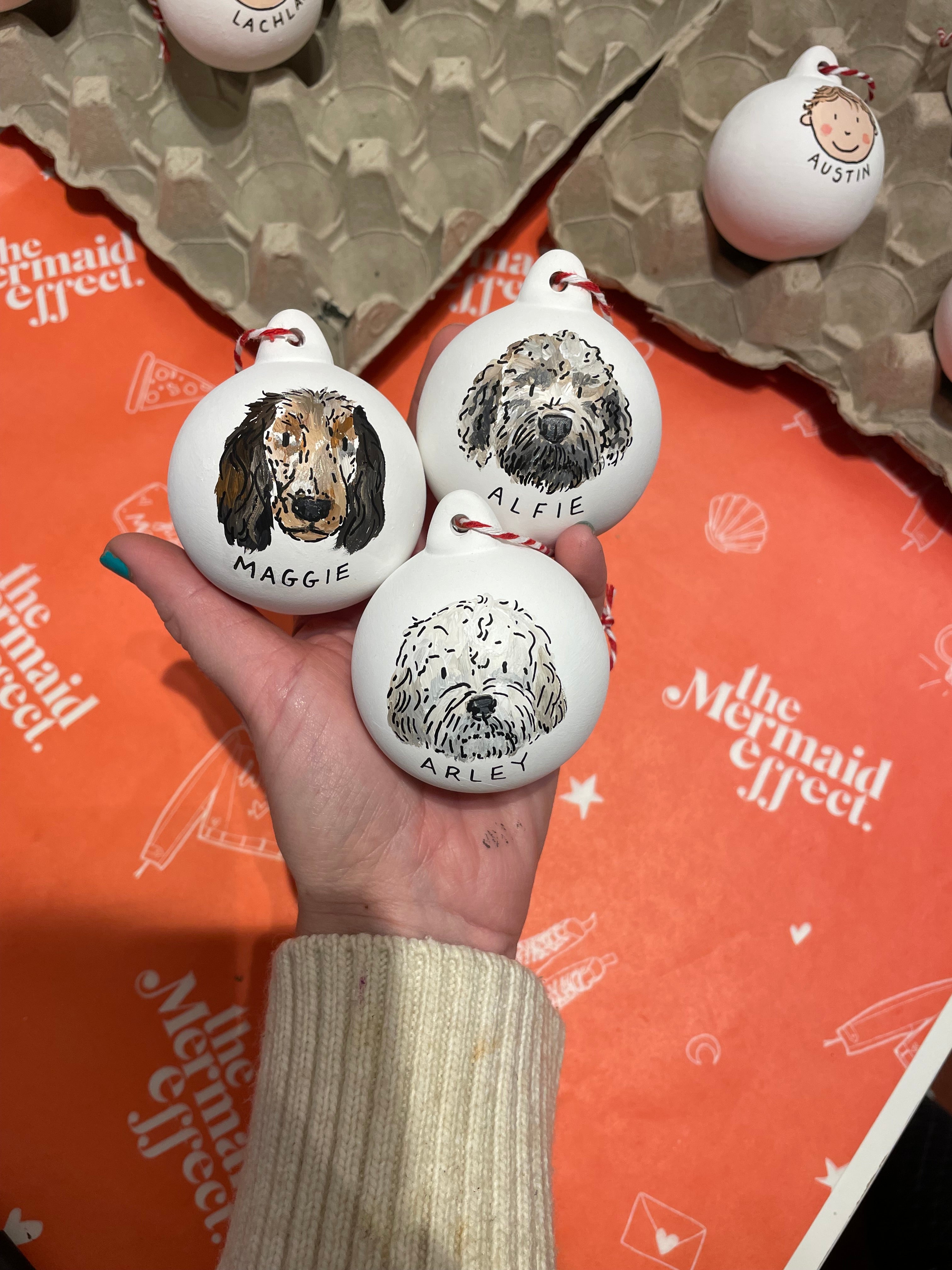 Personalised Pet portrait bauble Christmas decoration