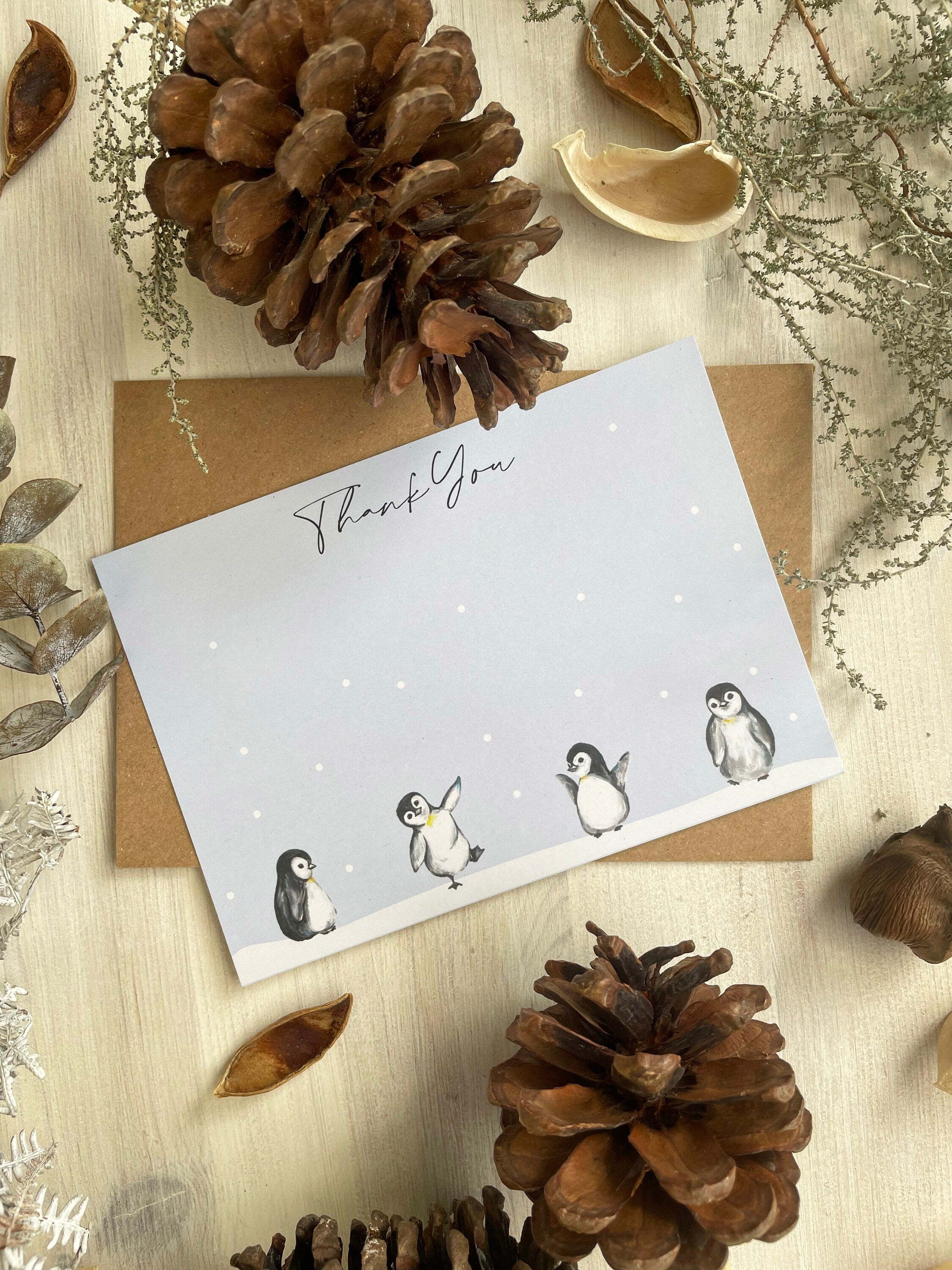 PENGUIN Pack of 5 or 10 Thank You Cards